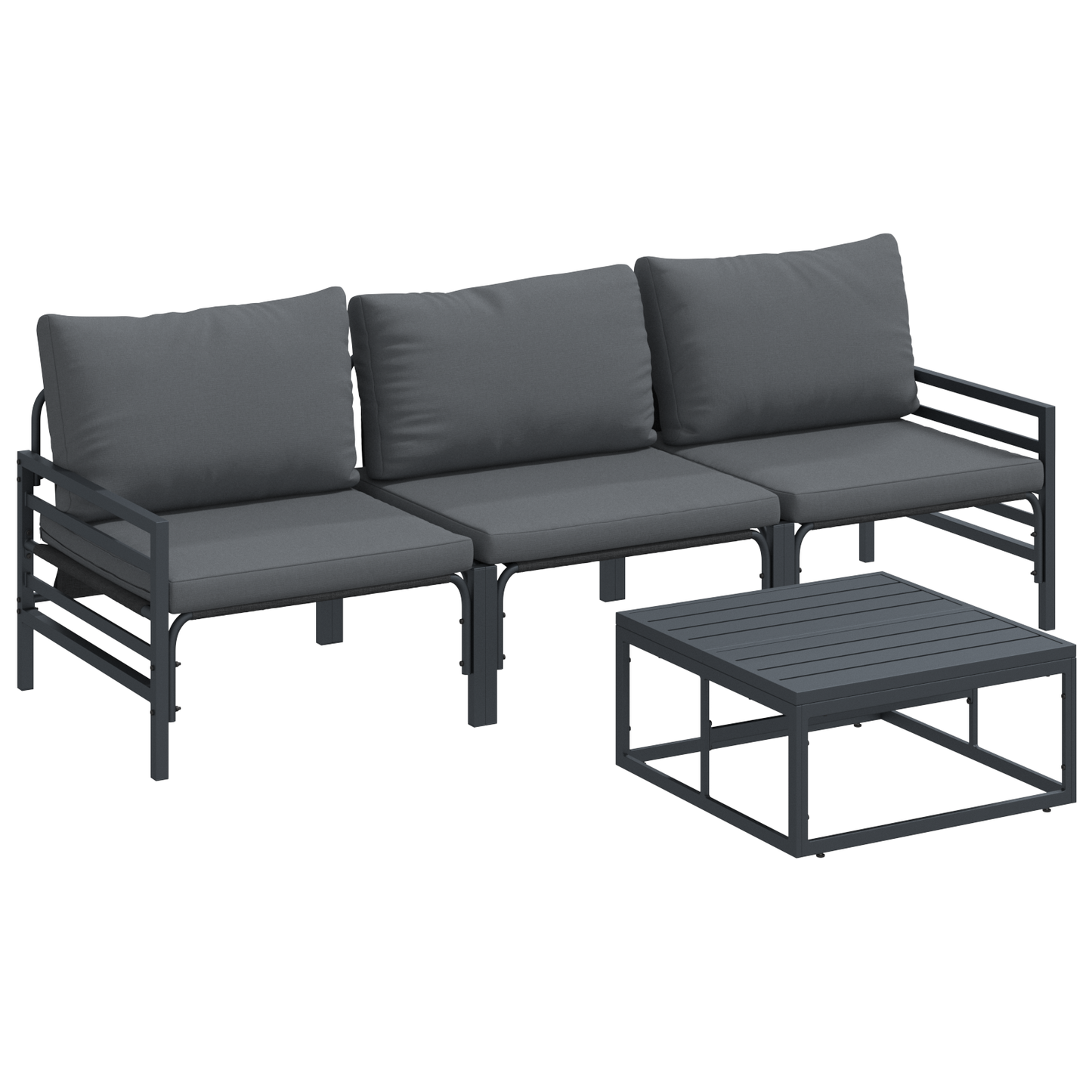 Tuin Sofa Set 4 pcs Antraciet Staal