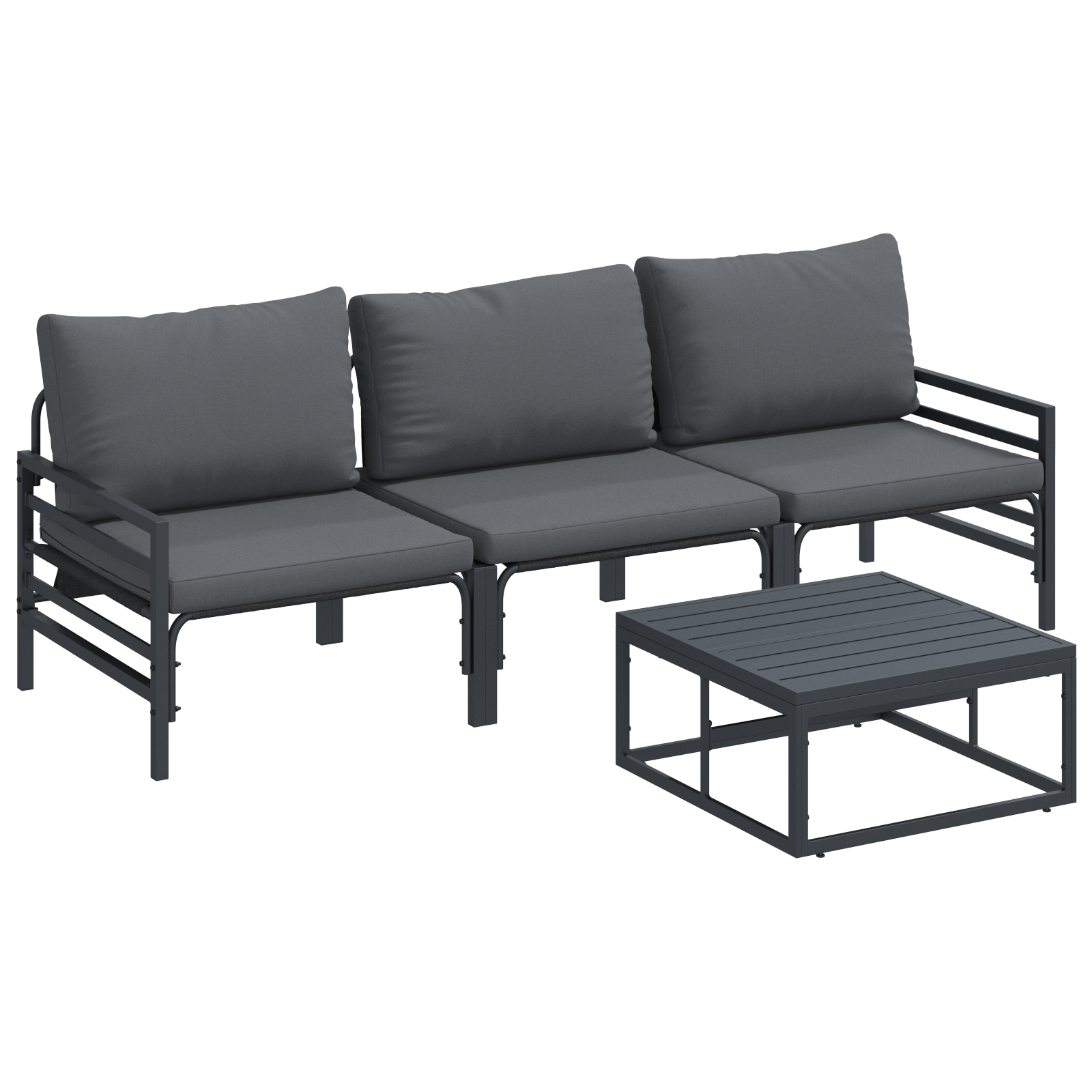 Tuin Sofa Set 4 pcs Antraciet Staal