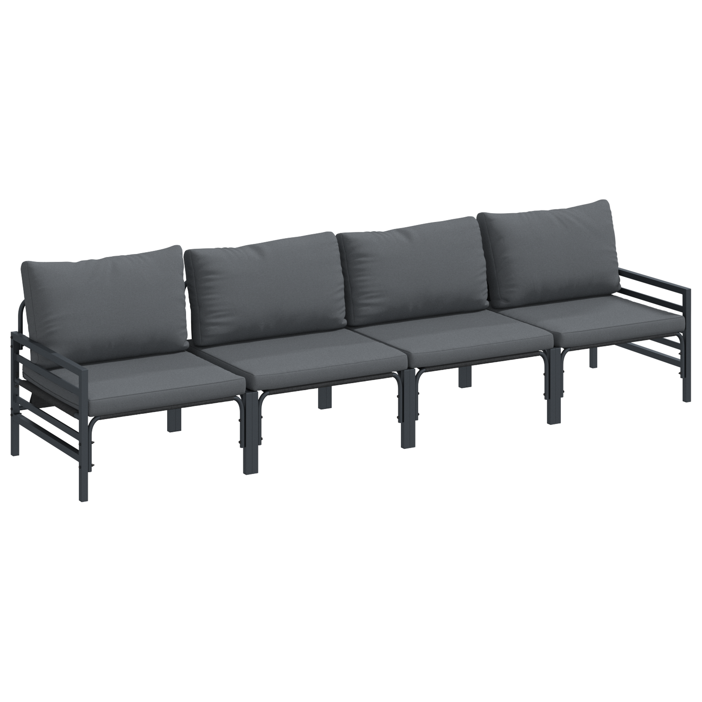 Tuin Sofa Set 4 pcs Antraciet Staal