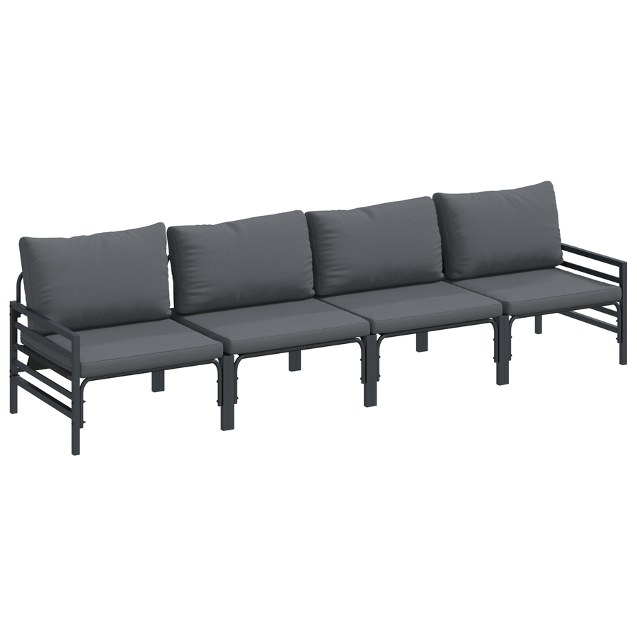 Tuin Sofa Set 4 pcs Antraciet Staal