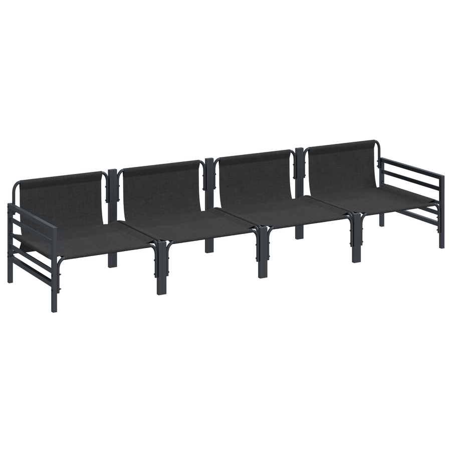 Tuin Sofa Set 4 pcs Antraciet Staal