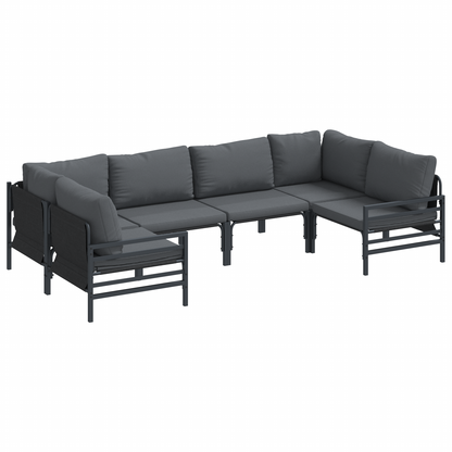 Tuin Sofa Set 6 pcs Antraciet Staal