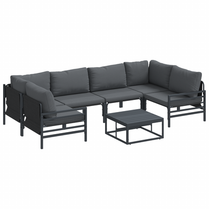 Tuin Sofa Set 7 pcs Antraciet Staal