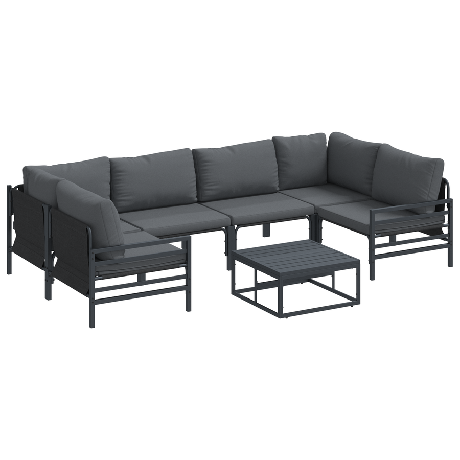 Tuin Sofa Set 7 pcs Antraciet Staal