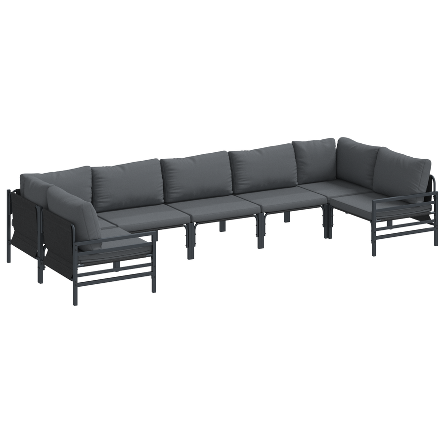 Tuin Sofa Set 7 pcs Antraciet Staal