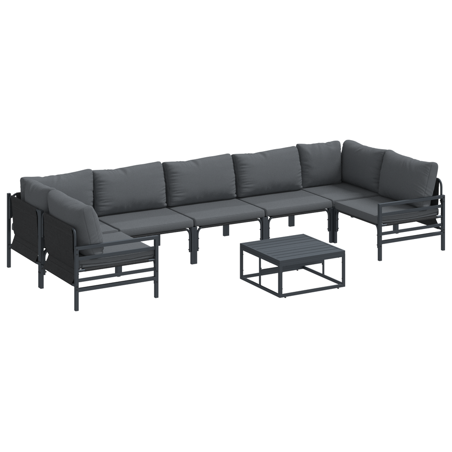 Tuin Sofa Set 8 pcs Antraciet Staal