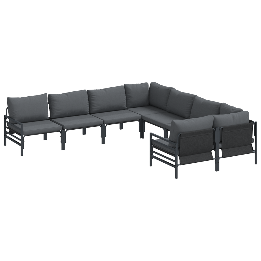 Tuin Sofa Set 8 pcs Antraciet Staal