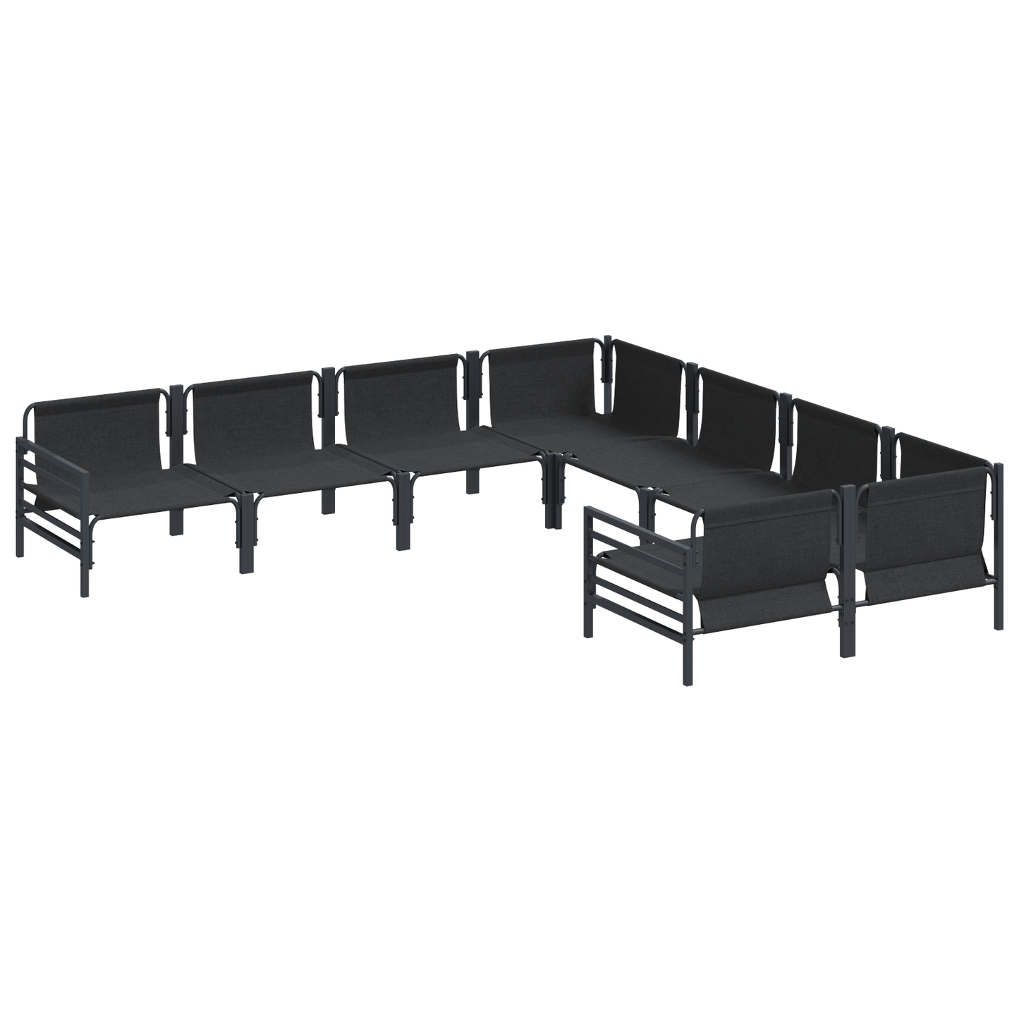 Tuin Sofa Set 8 pcs Antraciet Staal
