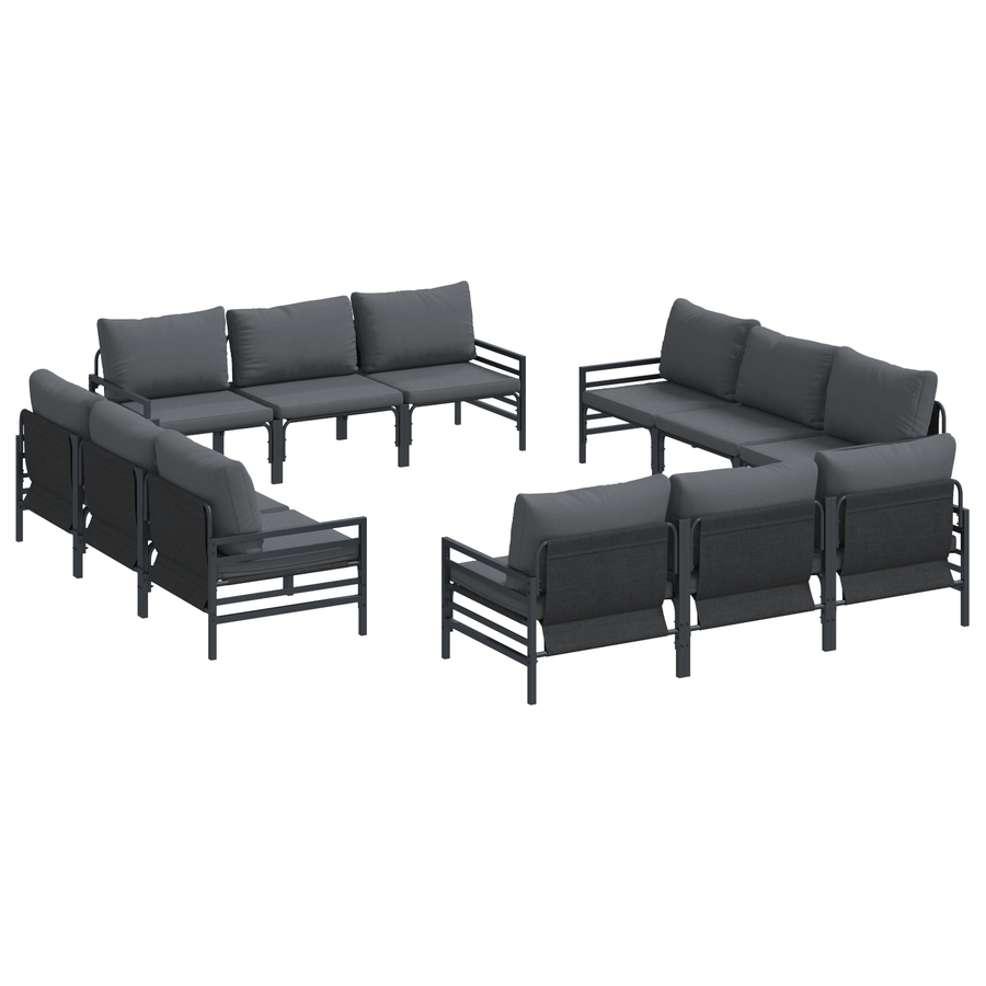 Tuin Sofa Set 12 pcs Antraciet Staal