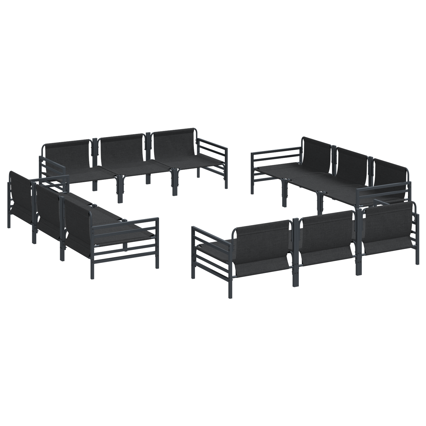 Tuin Sofa Set 12 pcs Antraciet Staal