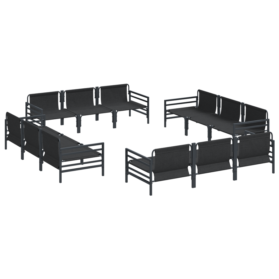 Tuin Sofa Set 12 pcs Antraciet Staal