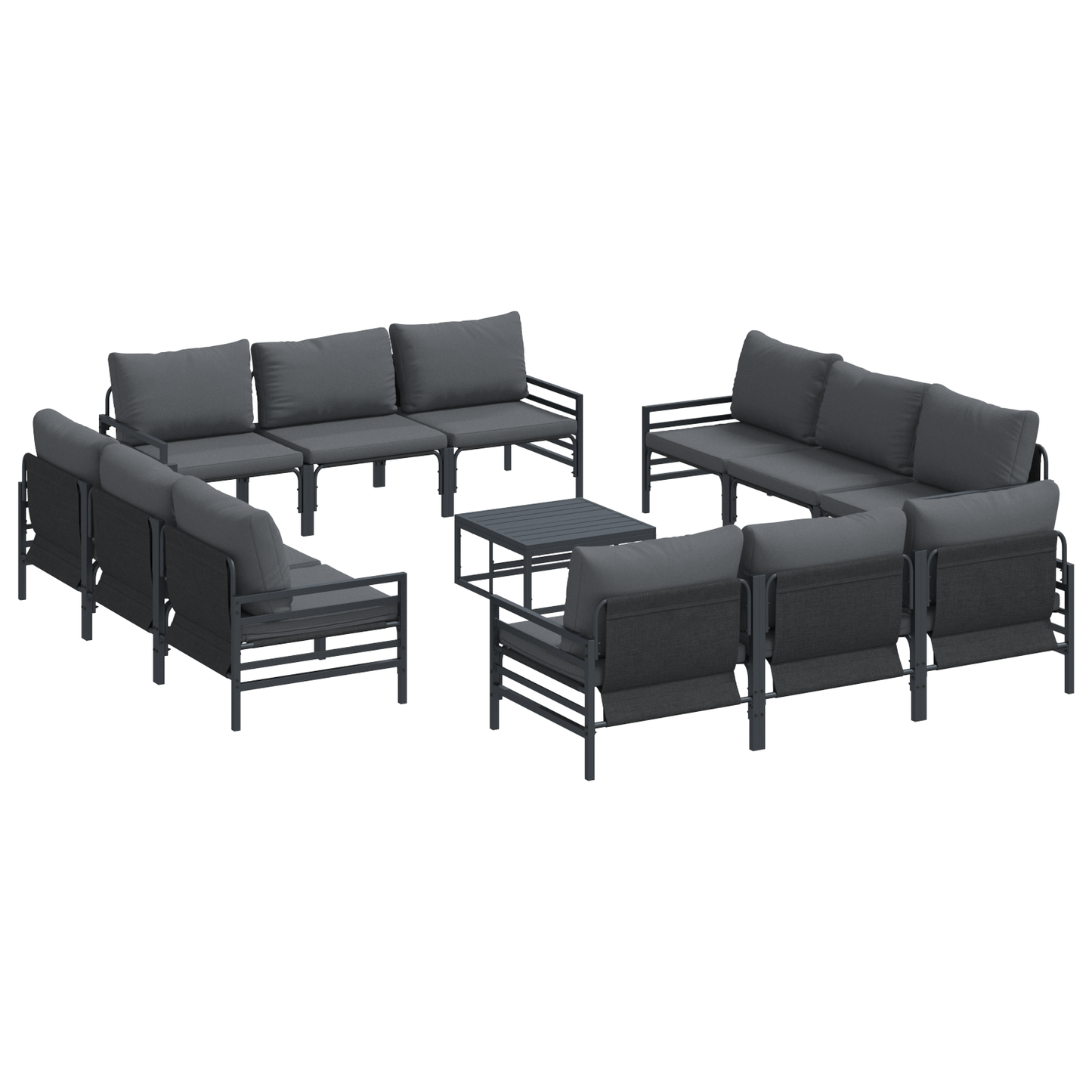Tuin Sofa Set 13 pcs Antraciet Staal