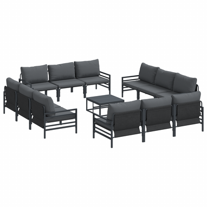 Tuin Sofa Set 13 pcs Antraciet Staal
