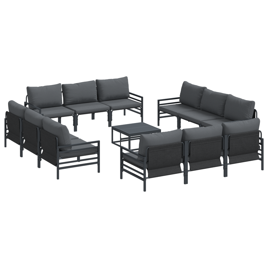 Tuin Sofa Set 13 pcs Antraciet Staal