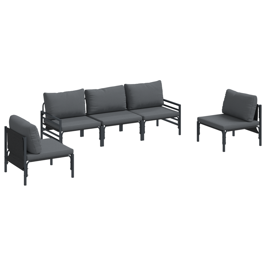 Tuin Sofa Set 5 pcs Antraciet Staal