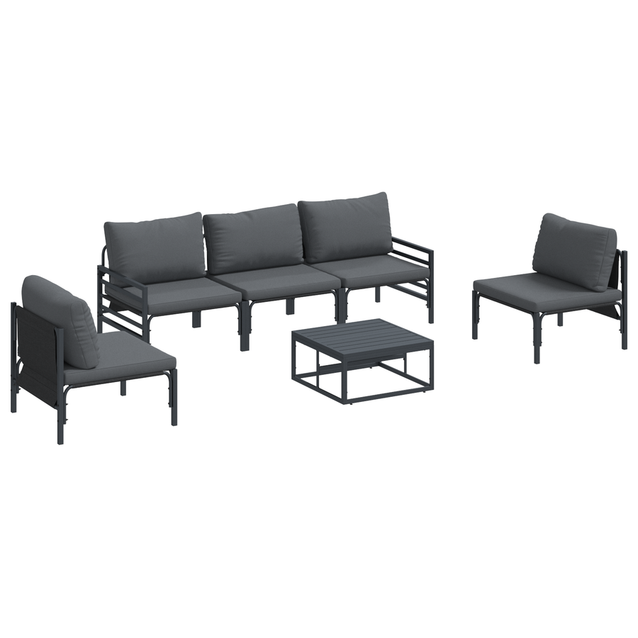 Tuin Sofa Set 6 pcs Antraciet Staal