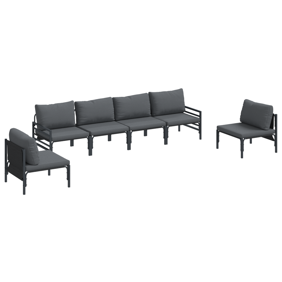 Tuin Sofa Set 6 pcs Antraciet Staal