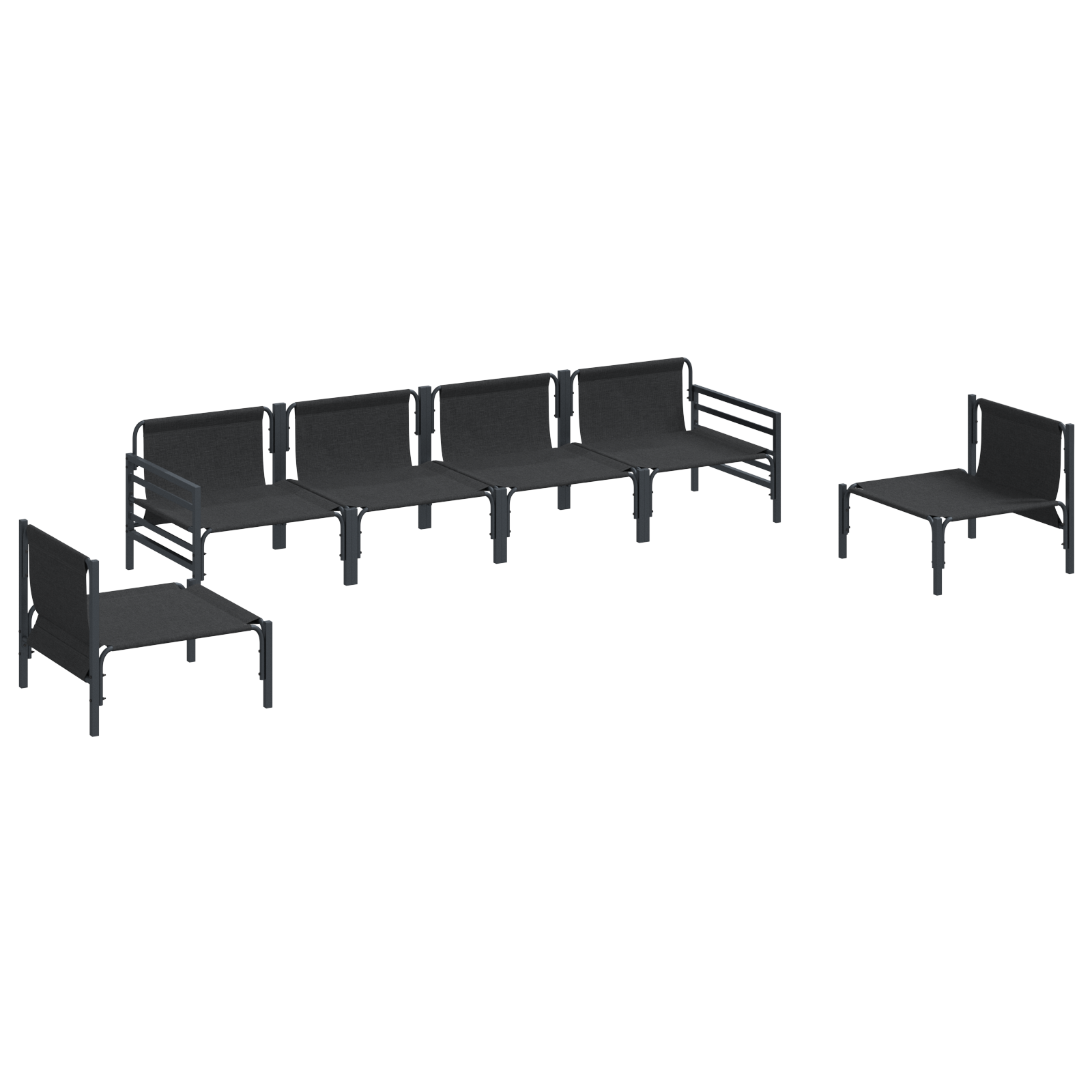 Tuin Sofa Set 6 pcs Antraciet Staal