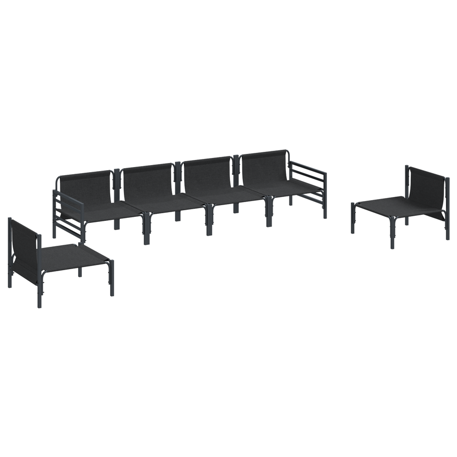 Tuin Sofa Set 6 pcs Antraciet Staal