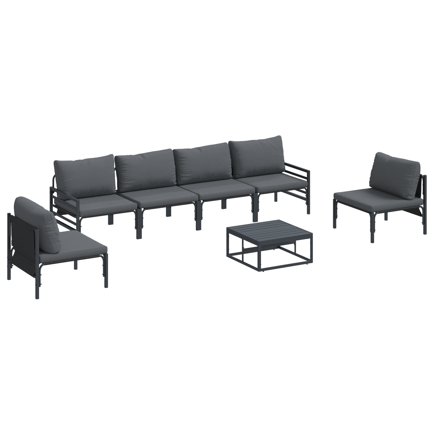 Tuin Sofa Set 7 pcs Antraciet Staal