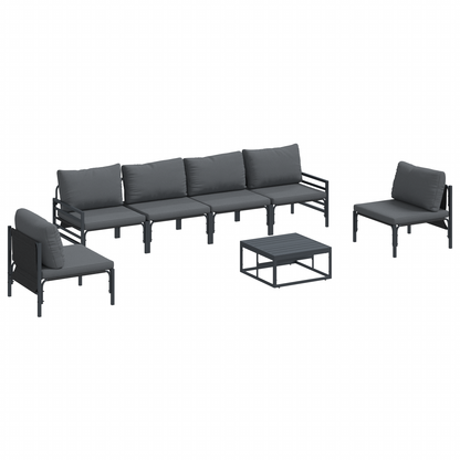 Tuin Sofa Set 7 pcs Antraciet Staal