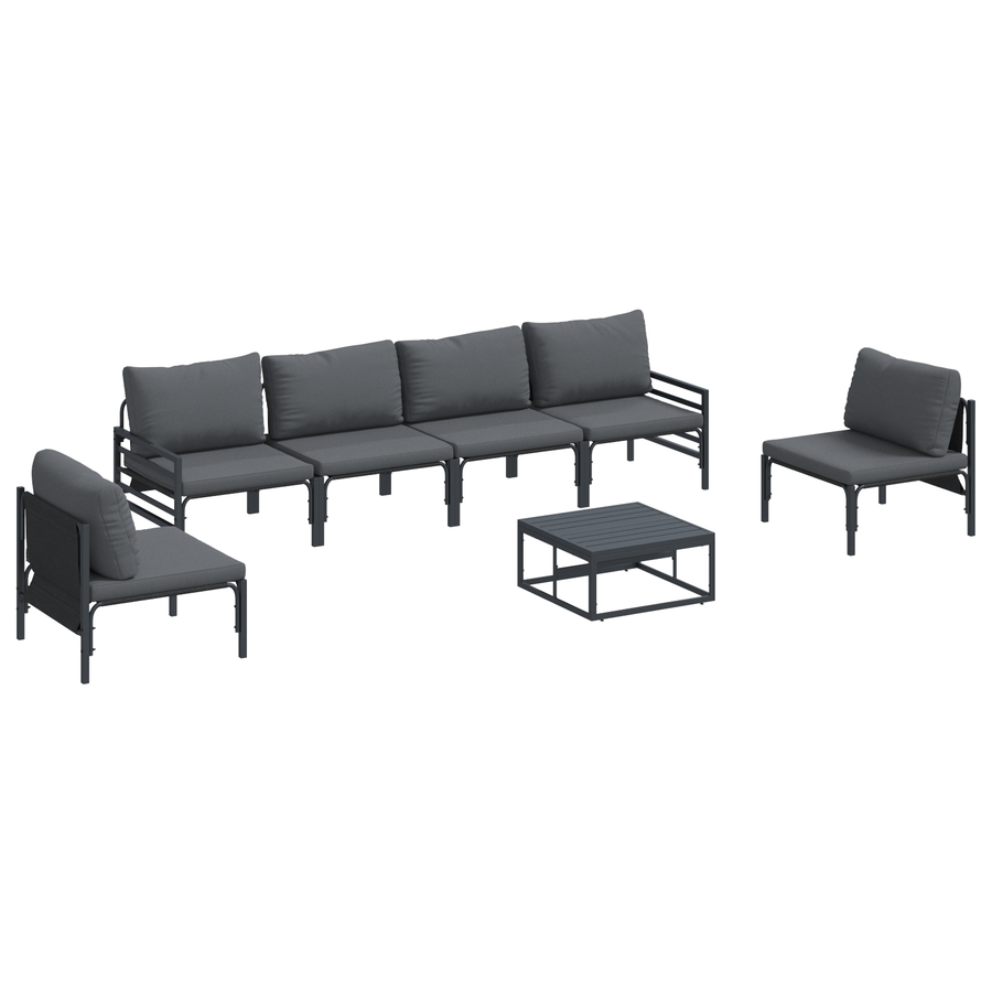 Tuin Sofa Set 7 pcs Antraciet Staal