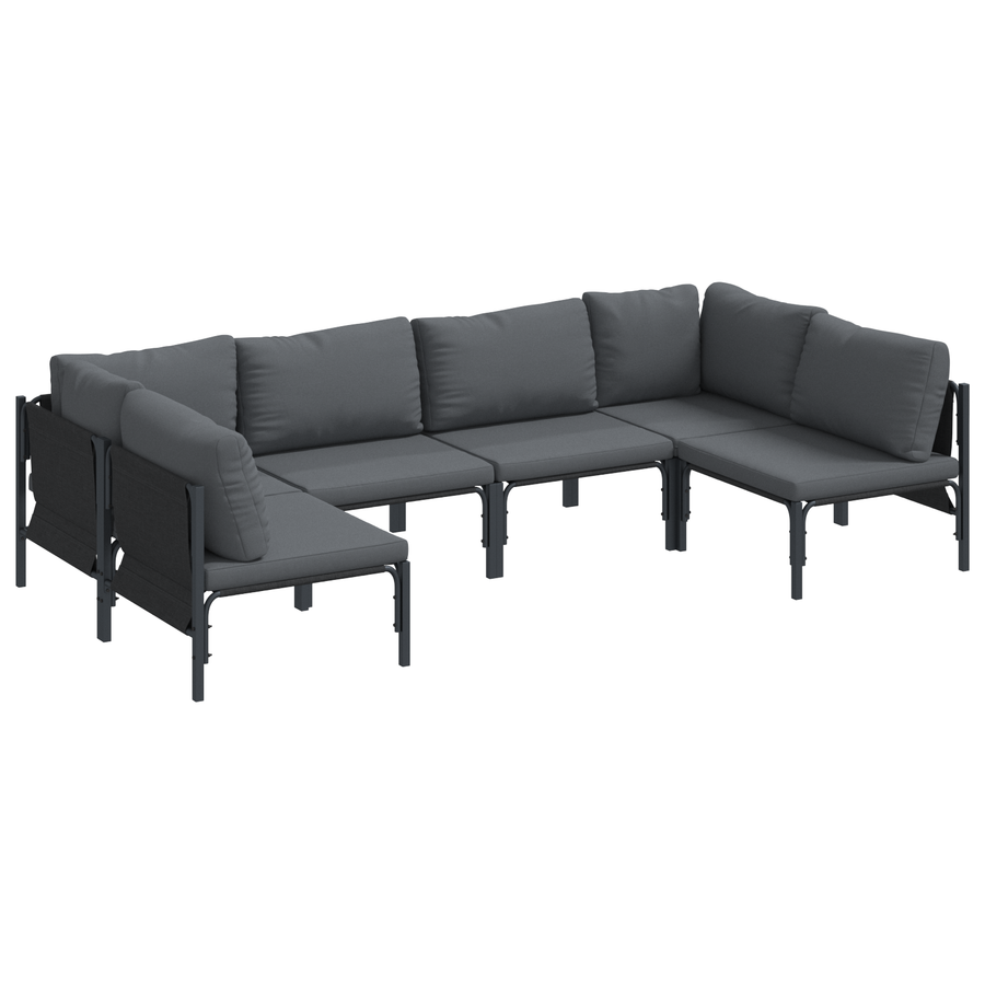 Tuin Sofa Set 6 pcs Antraciet Staal