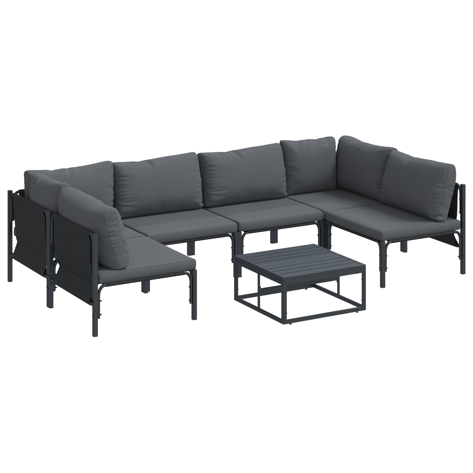Tuin Sofa Set 7 pcs Antraciet Staal