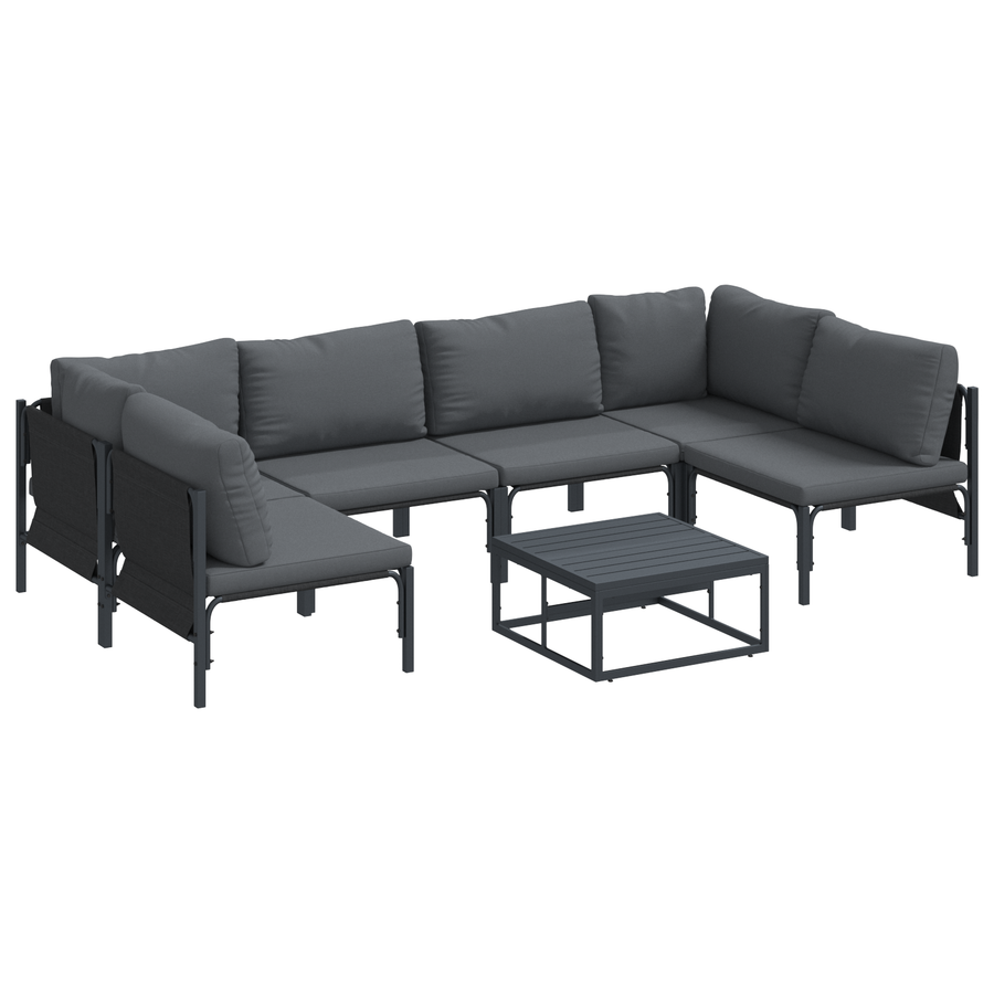 Tuin Sofa Set 7 pcs Antraciet Staal