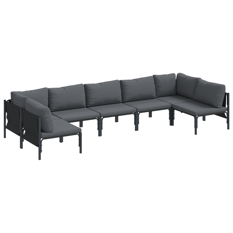 Tuin Sofa Set 7 pcs Antraciet Staal