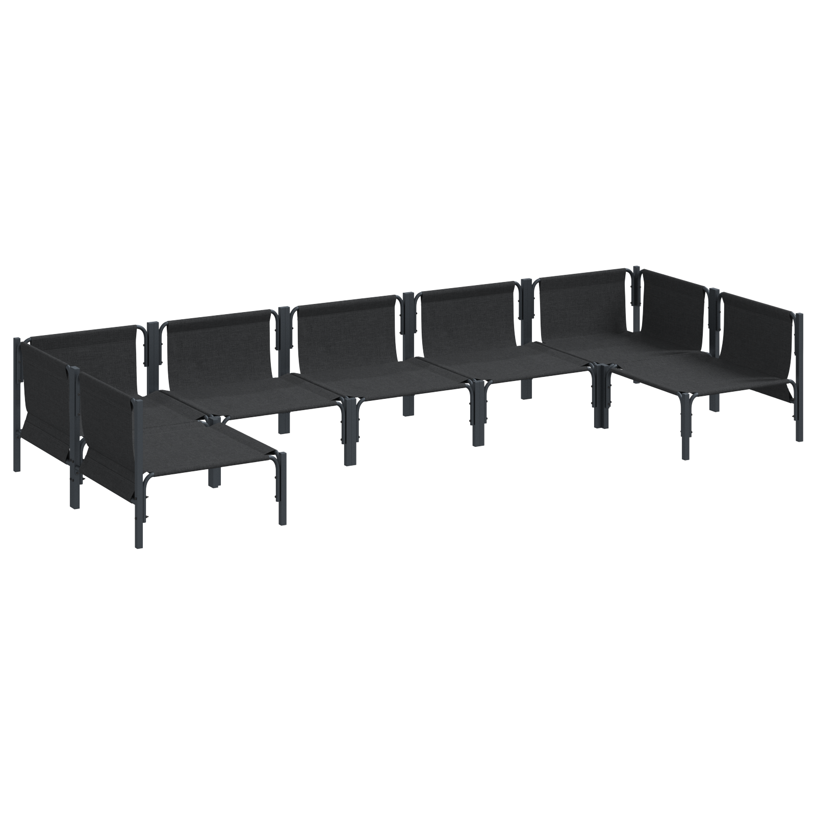 Tuin Sofa Set 7 pcs Antraciet Staal