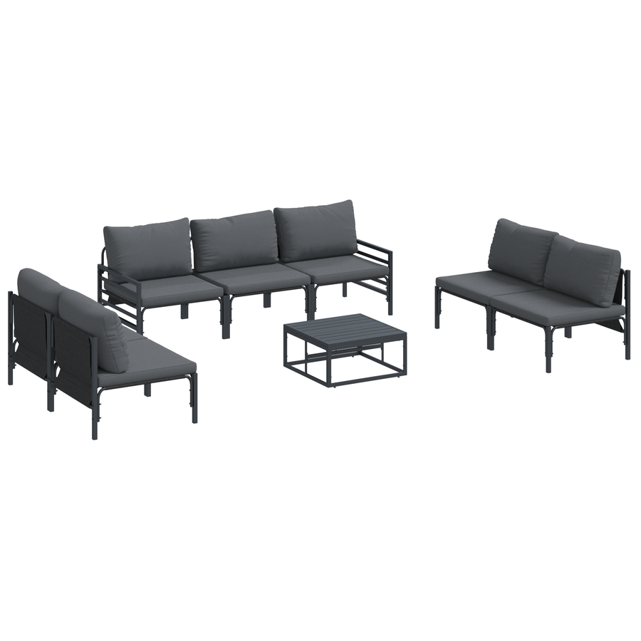 Tuin Sofa Set 8 pcs Antraciet Staal