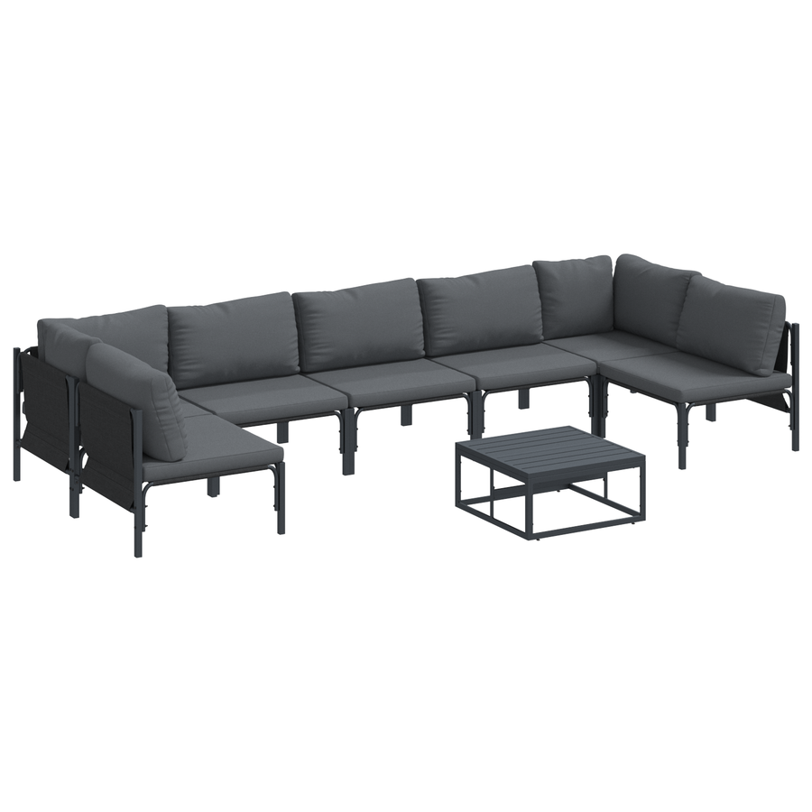 Tuin Sofa Set 8 pcs Antraciet Staal