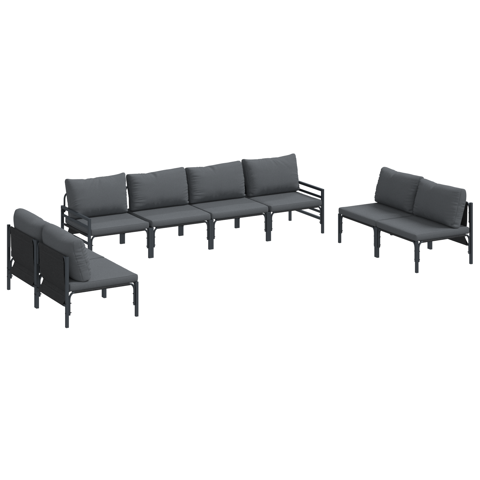 Tuin Sofa Set 8 pcs Antraciet Staal