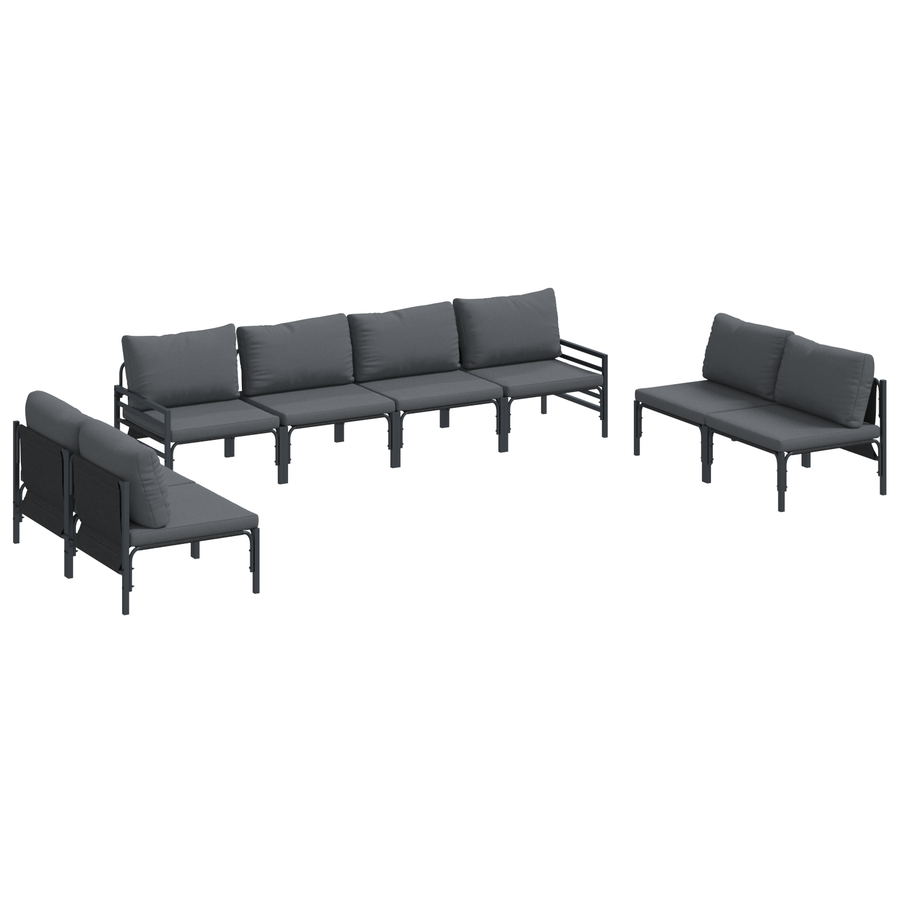 Tuin Sofa Set 8 pcs Antraciet Staal