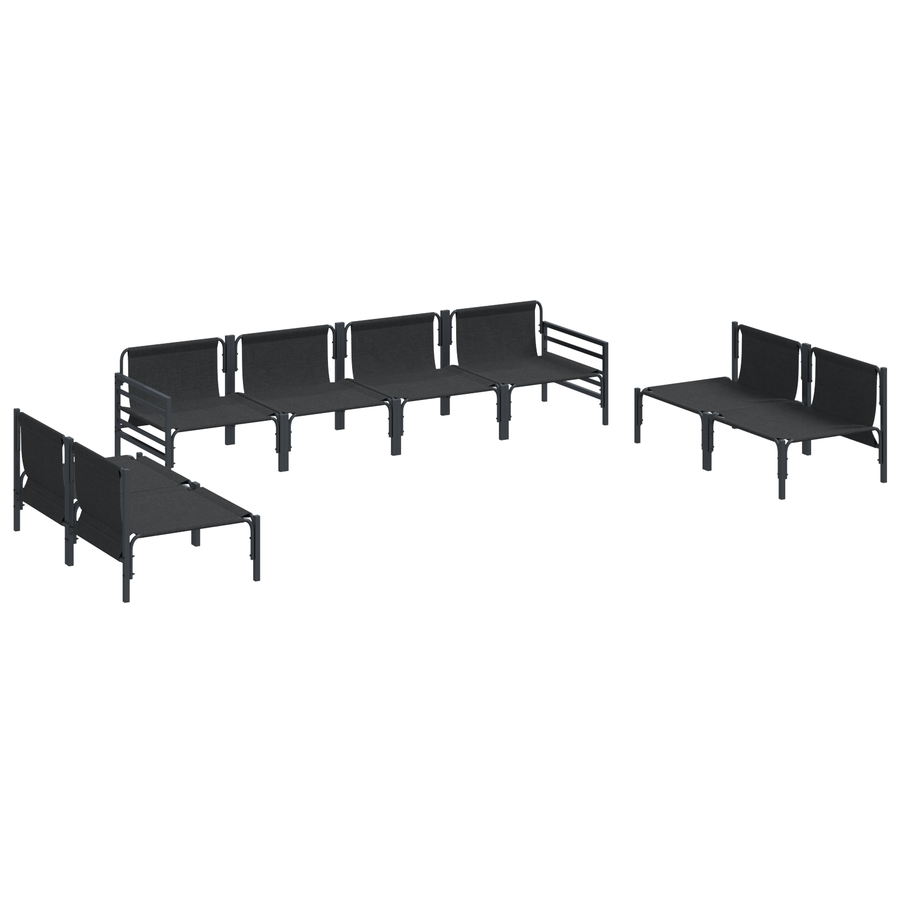 Tuin Sofa Set 8 pcs Antraciet Staal