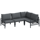 Tuinbank set 4-delig antraciet staal