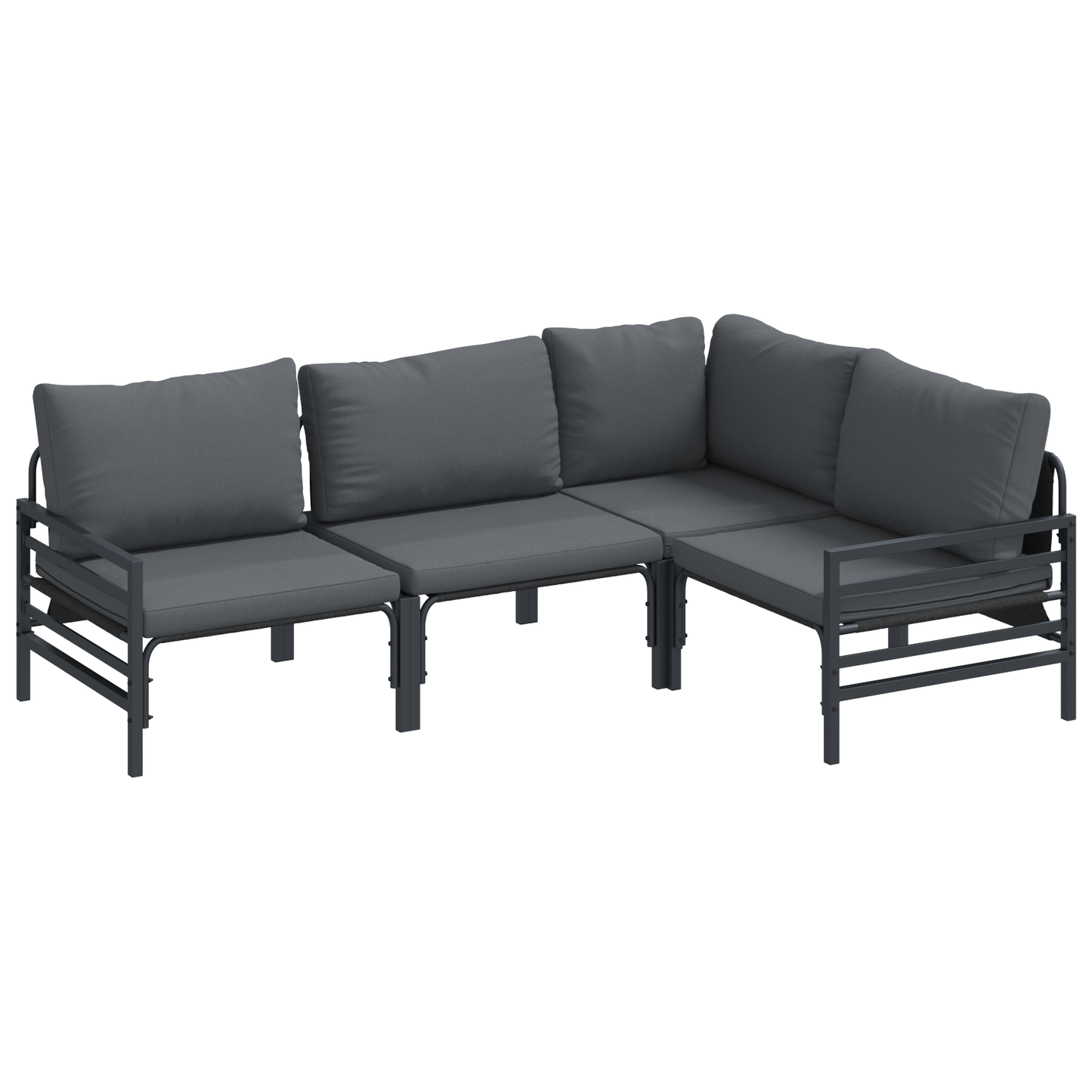 Tuin Sofa Set 4 pcs Antraciet Staal