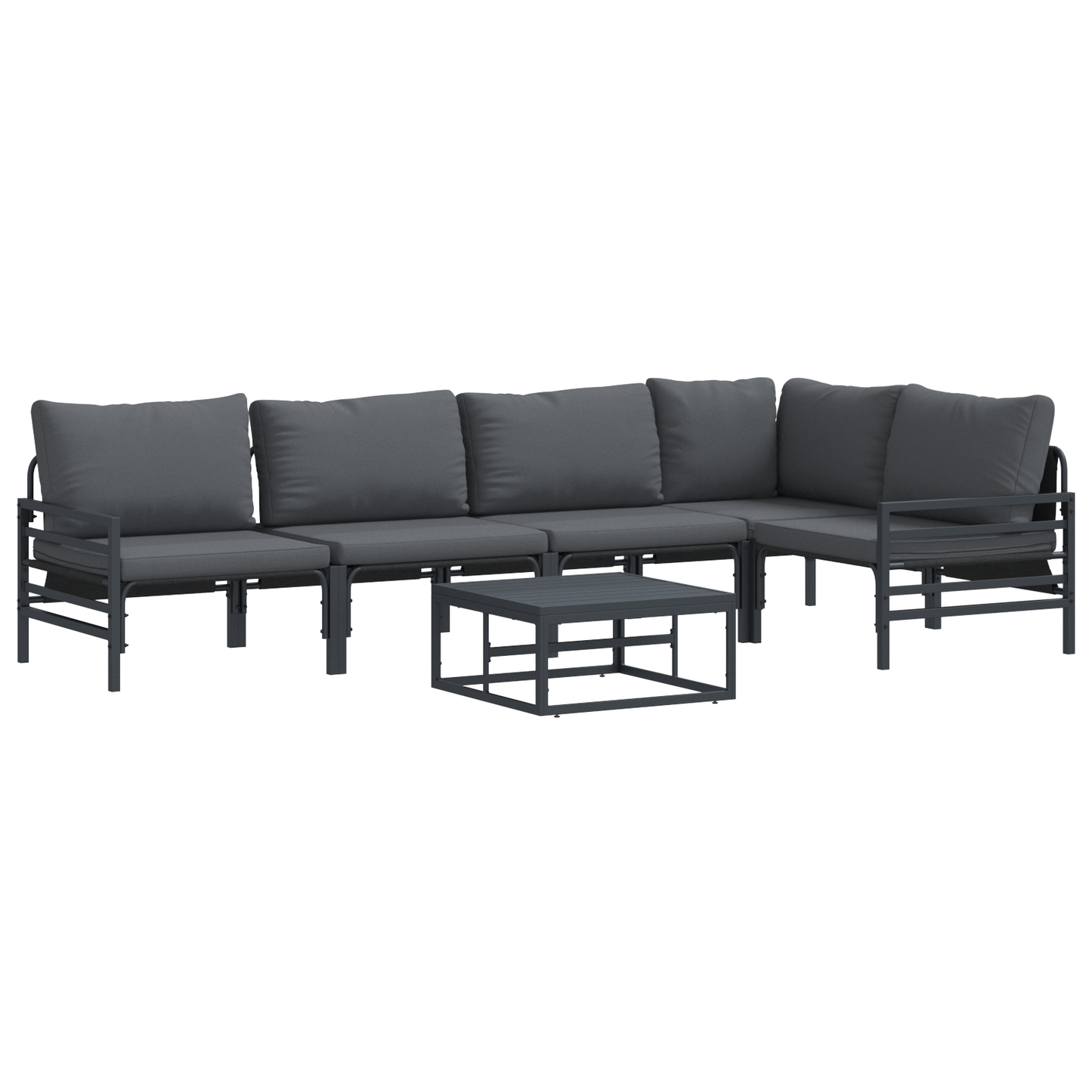Tuin Sofa Set 6 pcs Antraciet Staal