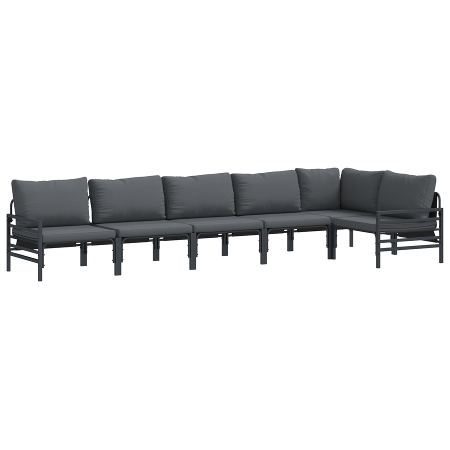 Tuin Sofa Set 6 pcs Antraciet Staal