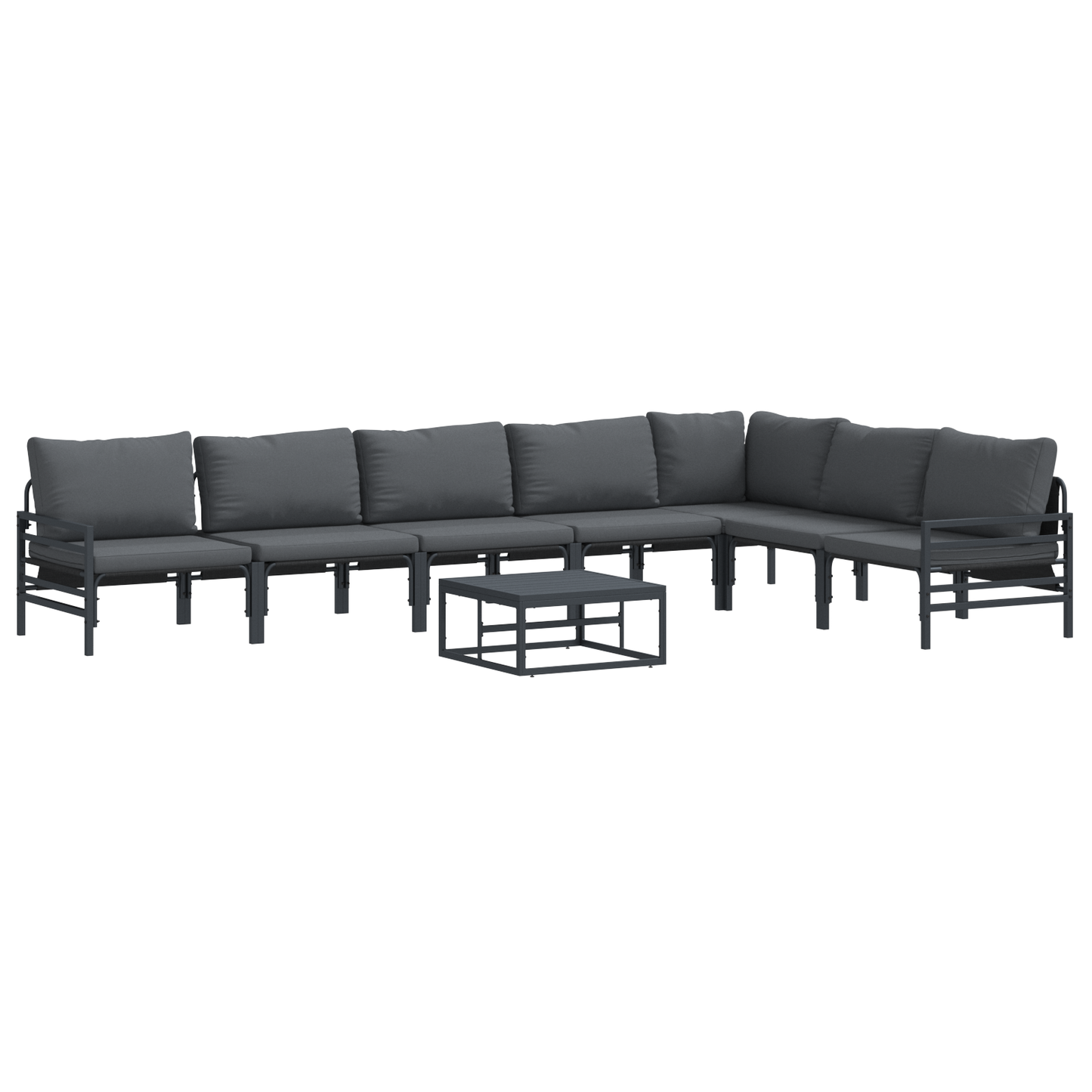 Tuin Sofa Set 8 pcs Antraciet Staal