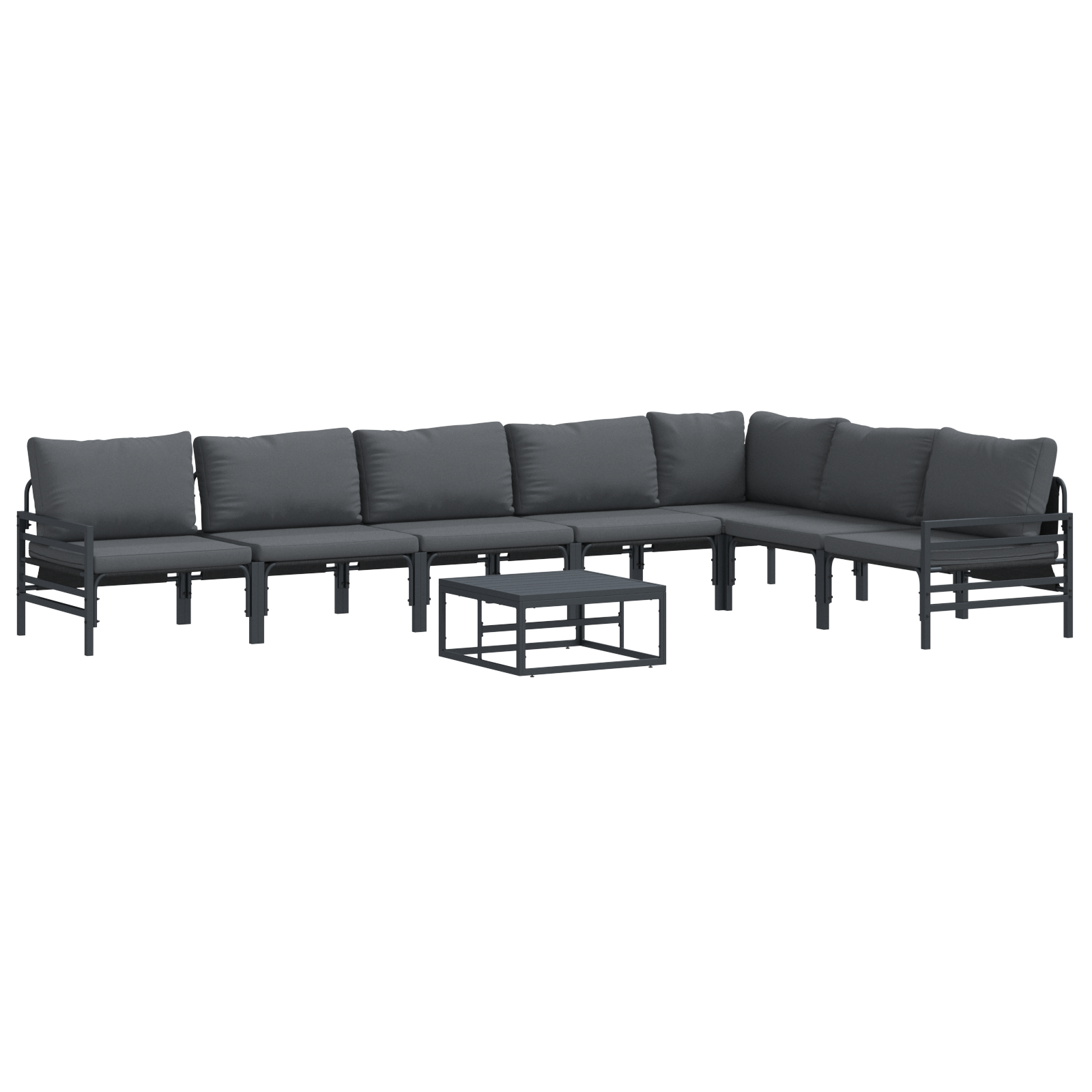 Tuin Sofa Set 8 pcs Antraciet Staal