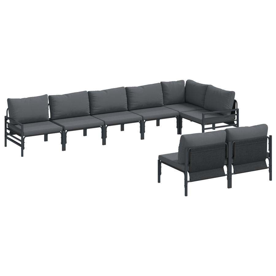 Tuin Sofa Set 8 pcs Antraciet Staal