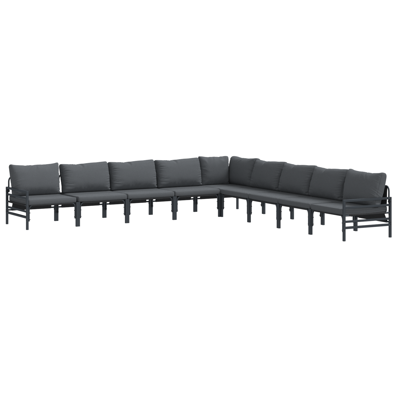 Tuin Sofa Set 9 pcs Antraciet Staal