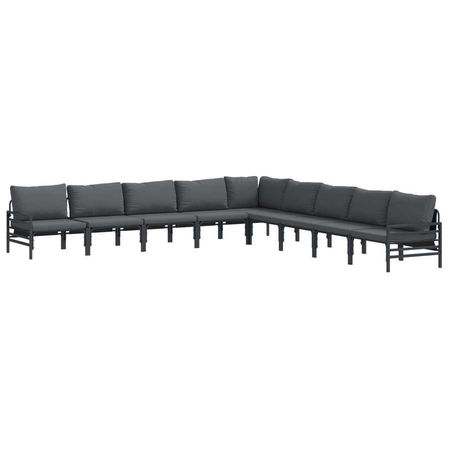 Tuin Sofa Set 9 pcs Antraciet Staal