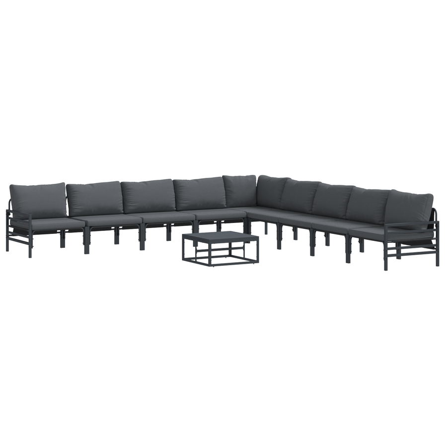 Tuin Sofa Set 10 pcs Antraciet Staal