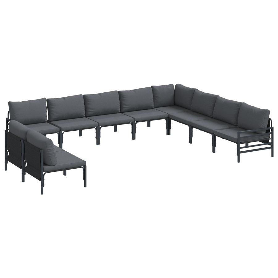 Tuin Sofa Set 10 pcs Antraciet Staal