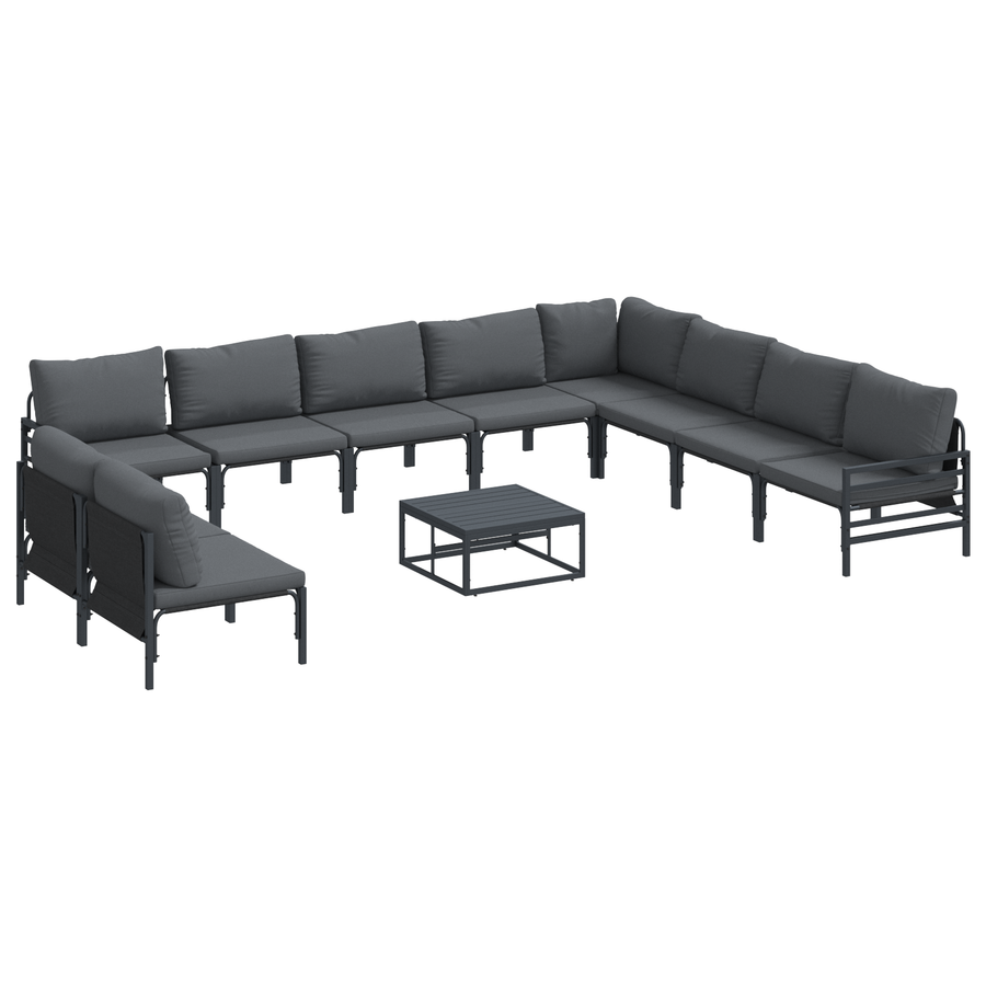 Tuin Sofa Set 11 pcs Antraciet Staal