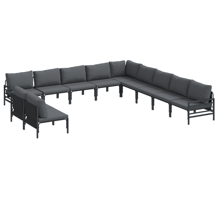 Tuin Sofa Set 11 pcs Antraciet Staal
