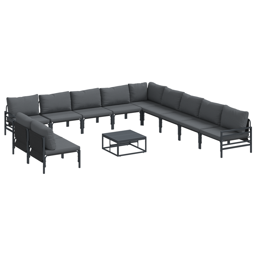 Tuin Sofa Set 12 pcs Antraciet Staal